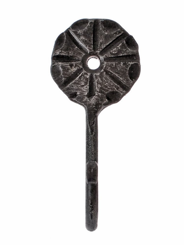 Geschmiedeter Wandhaken mit Rosetten-Dekor Rosette